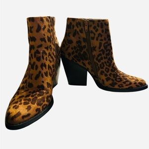 Madden Girl Tan & Brown Size 7M Animal Print Leather Ankle Boots